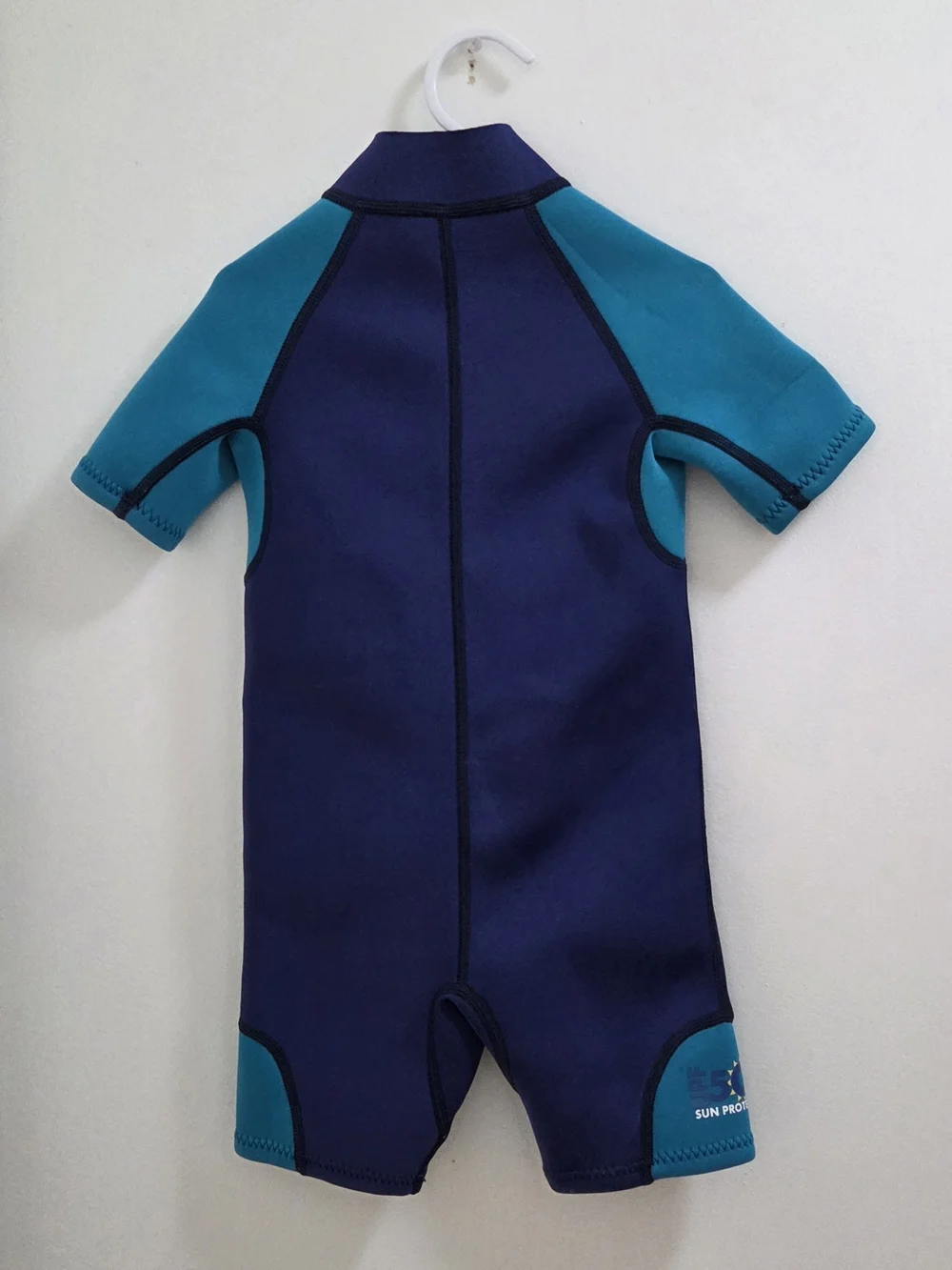 Goldfin Navy & Teal Shark Shorty Wet Suit - Kids